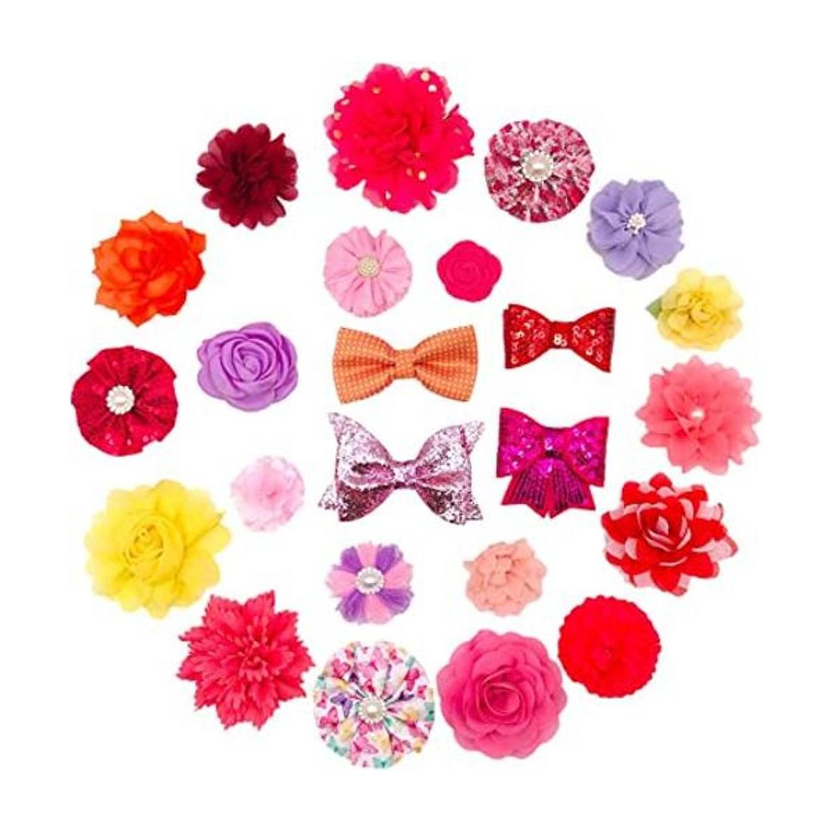 JpGdn 20 piezas pequeño collar de perro flor con diamantes