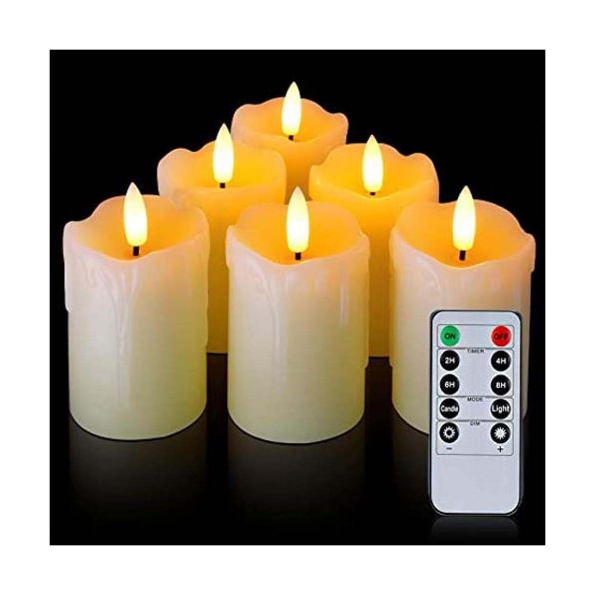 Homemory Velas votivas sin llama con temporizador remoto