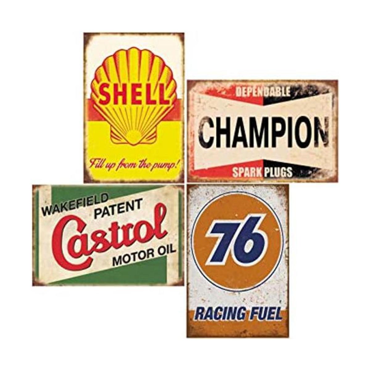 Tin Signs Carteles de metal vintage de reproducción de 4