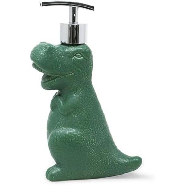 Isaac Jacobs Dinosaurio de cerámica verde bomba de jabón