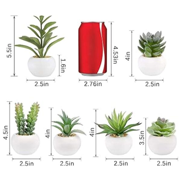 Greentime Juego de 6 plantas suculentas artificiales en