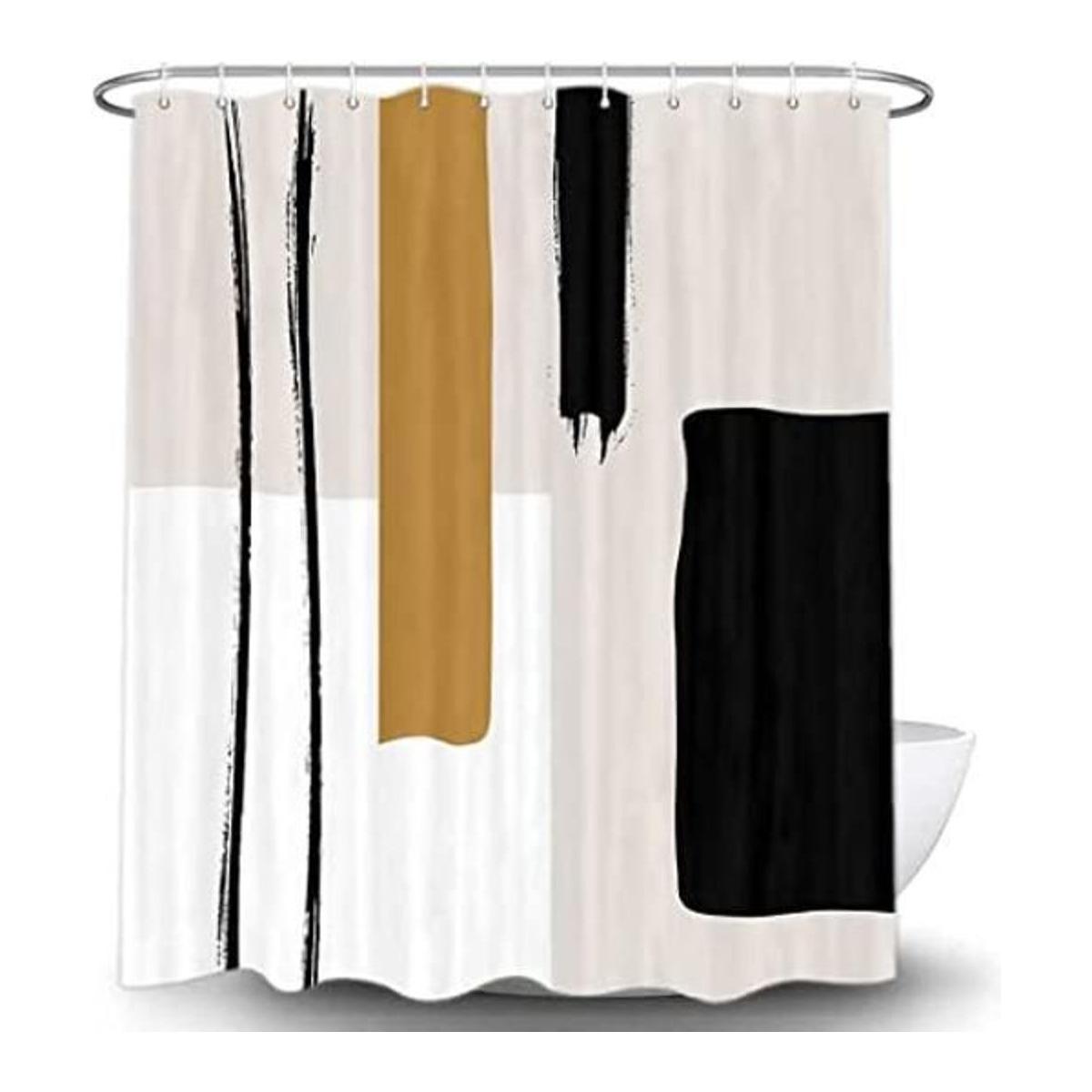 Cortina de ducha moderna abstracta para baño juego de