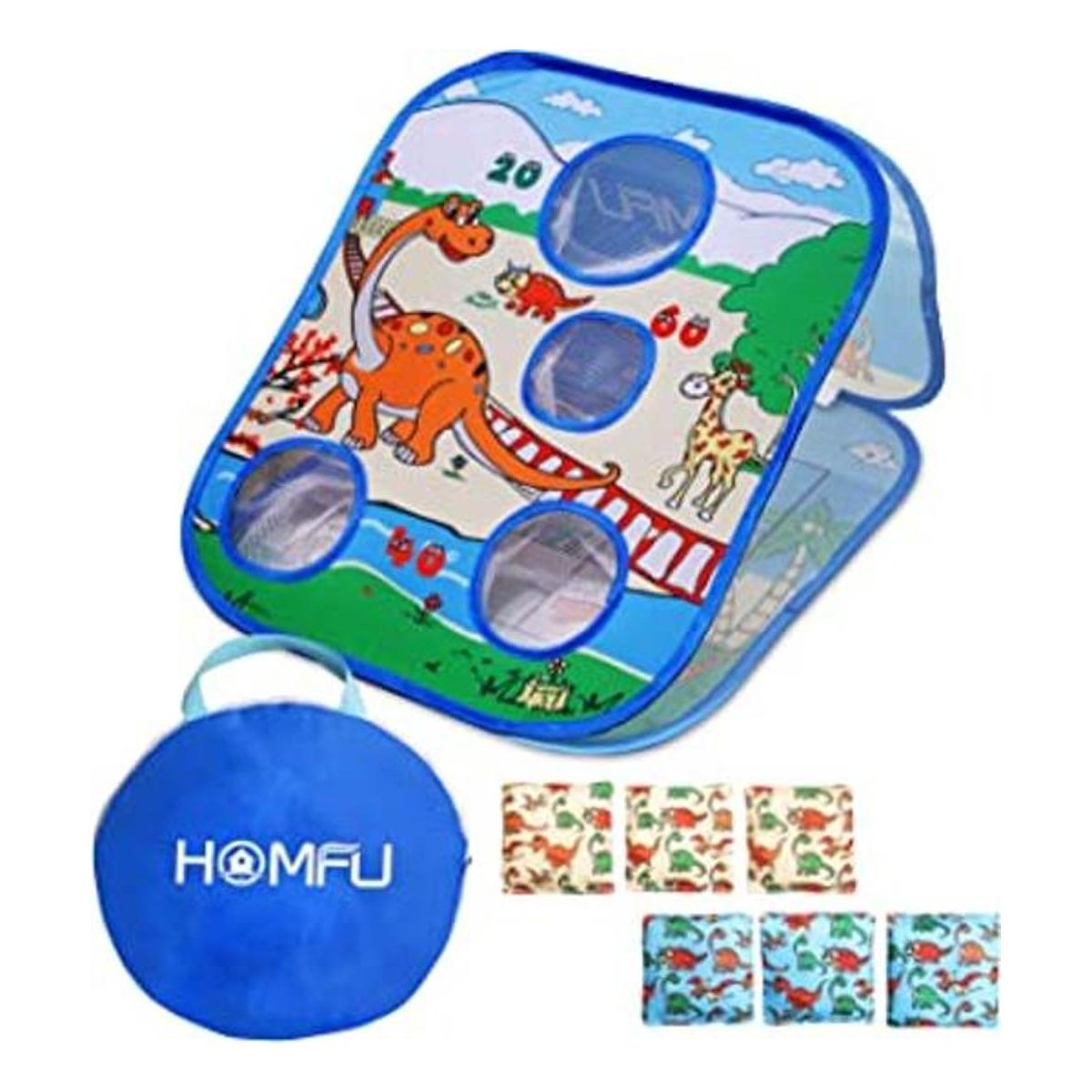 Homfu Bean Bag Toss Game Toy Collapsible Portable 4 Holes