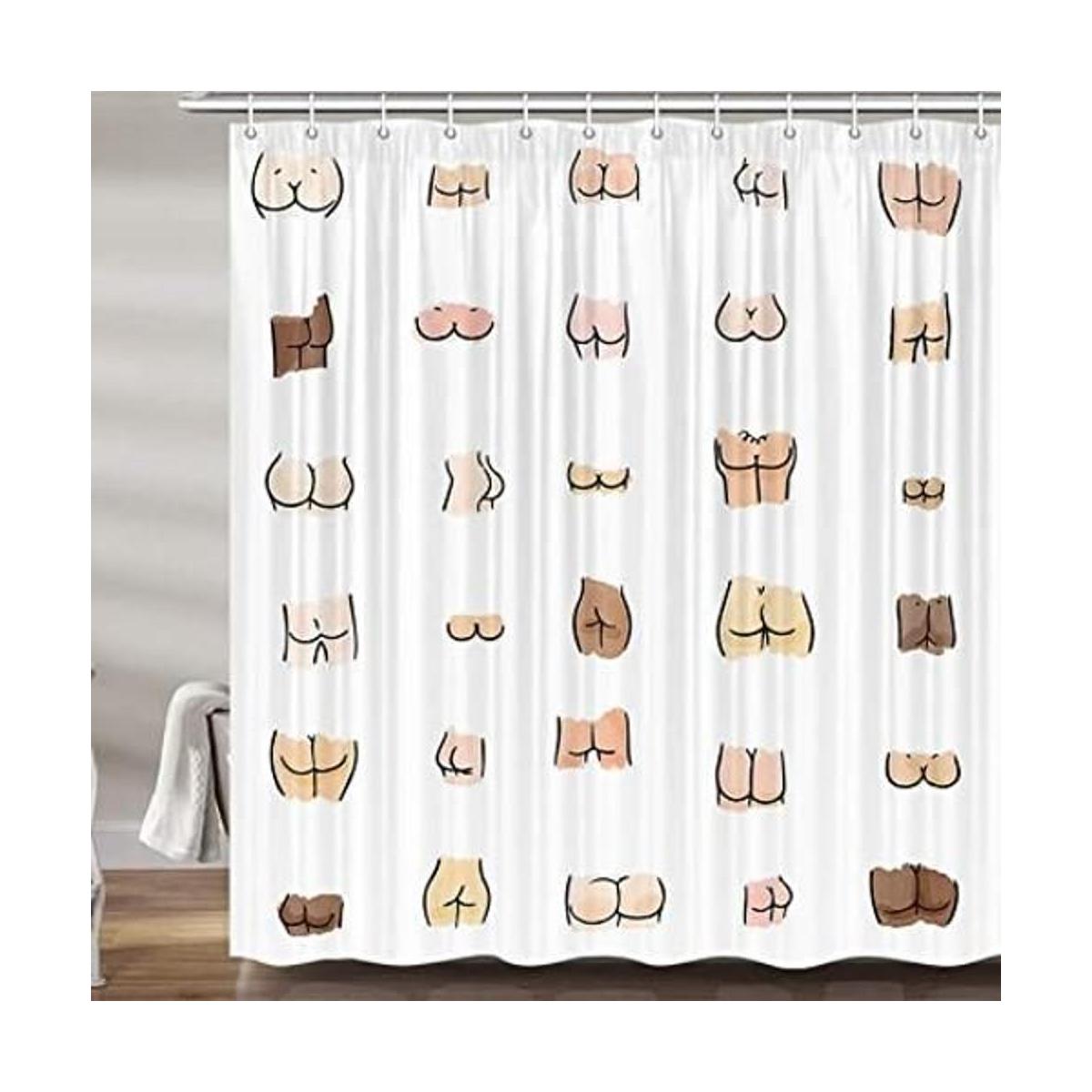 JAWO Divertida cortina de ducha para baño divertido juego