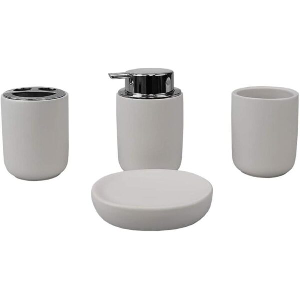 Home Basics Juego de accesorios de baño de cerámica 4