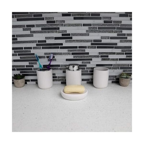 Home Basics Juego de accesorios de baño de cerámica 4