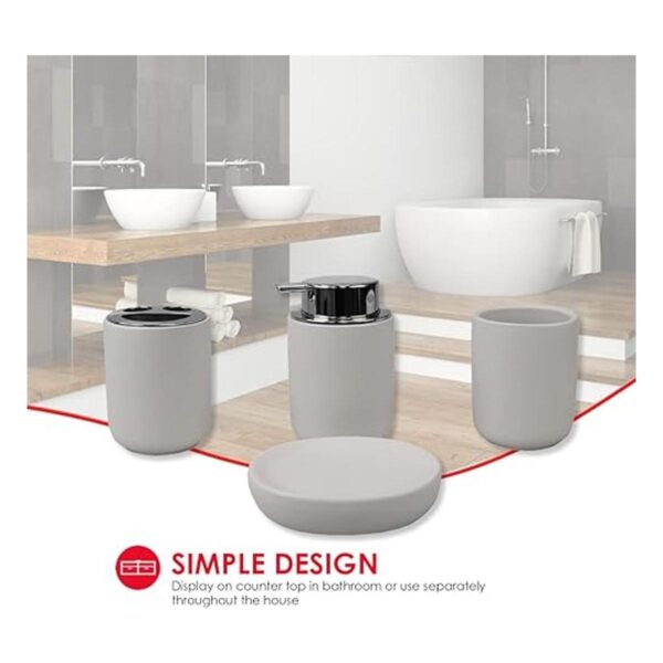 Home Basics Juego de accesorios de baño de cerámica 4