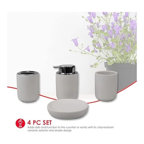 Home Basics Juego de accesorios de baño de cerámica 4