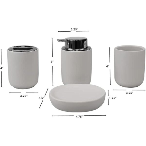 Home Basics Juego de accesorios de baño de cerámica 4