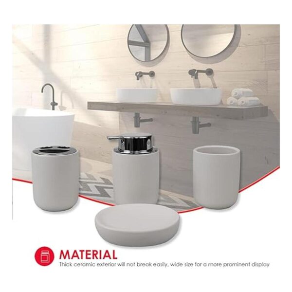 Home Basics Juego de accesorios de baño de cerámica 4
