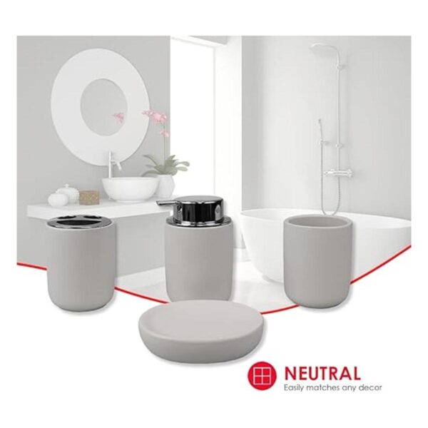 Home Basics Juego de accesorios de baño de cerámica 4