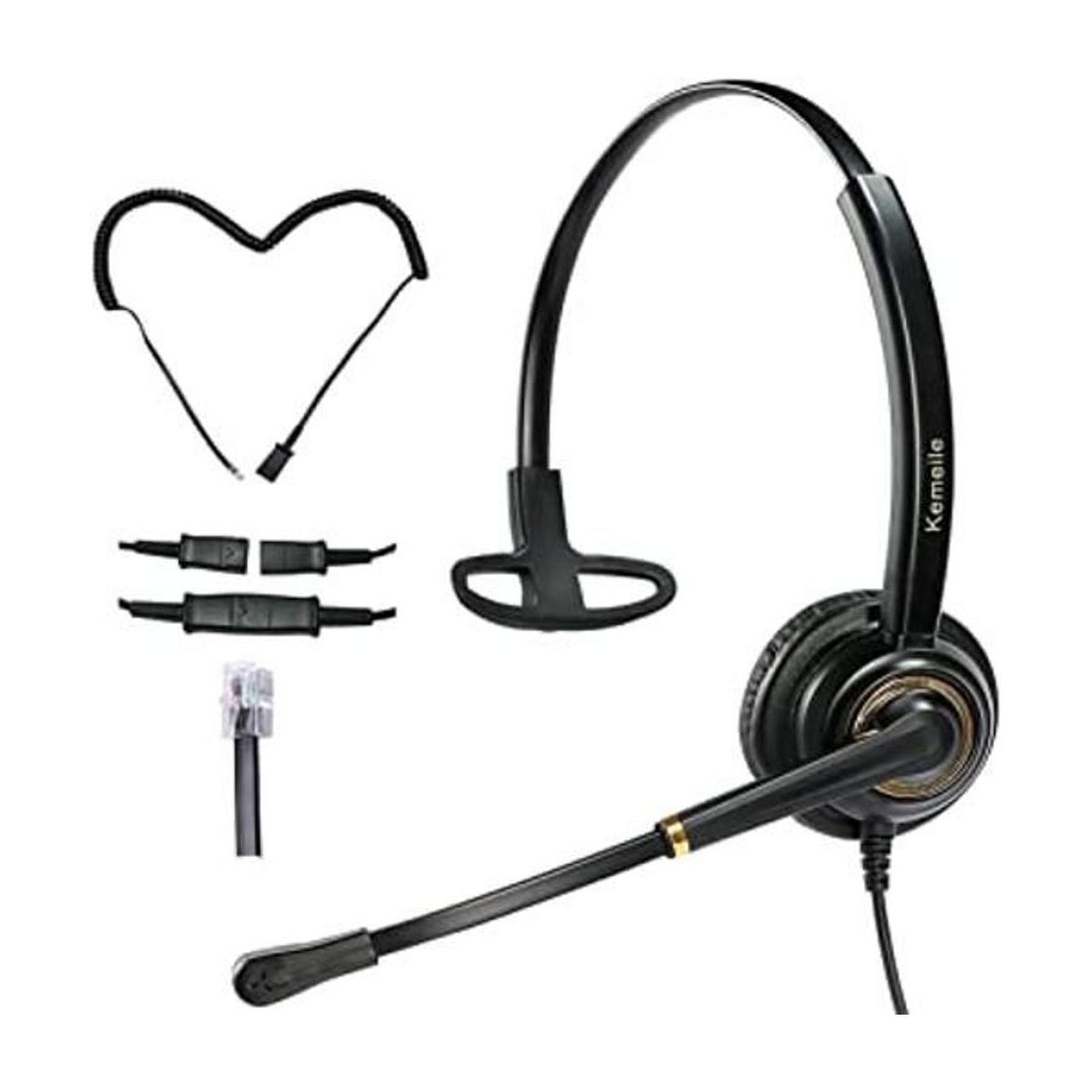 Rj9 Auriculares de oficina con micrófono con cancelación