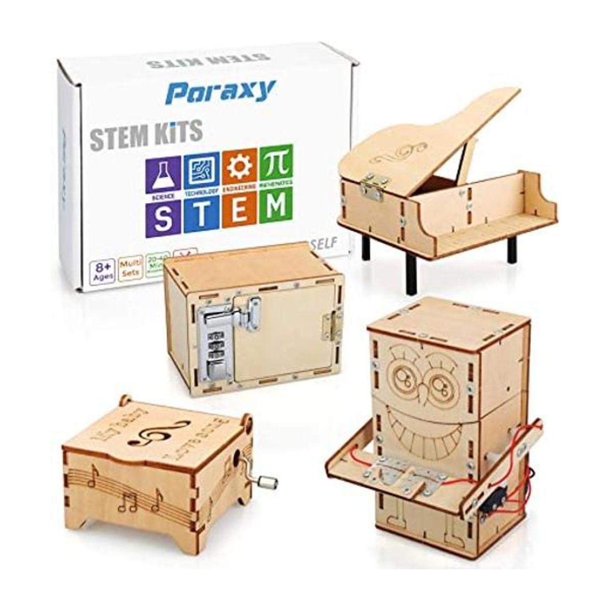 Juego de 4 juegos de STEM kits de construcción de madera