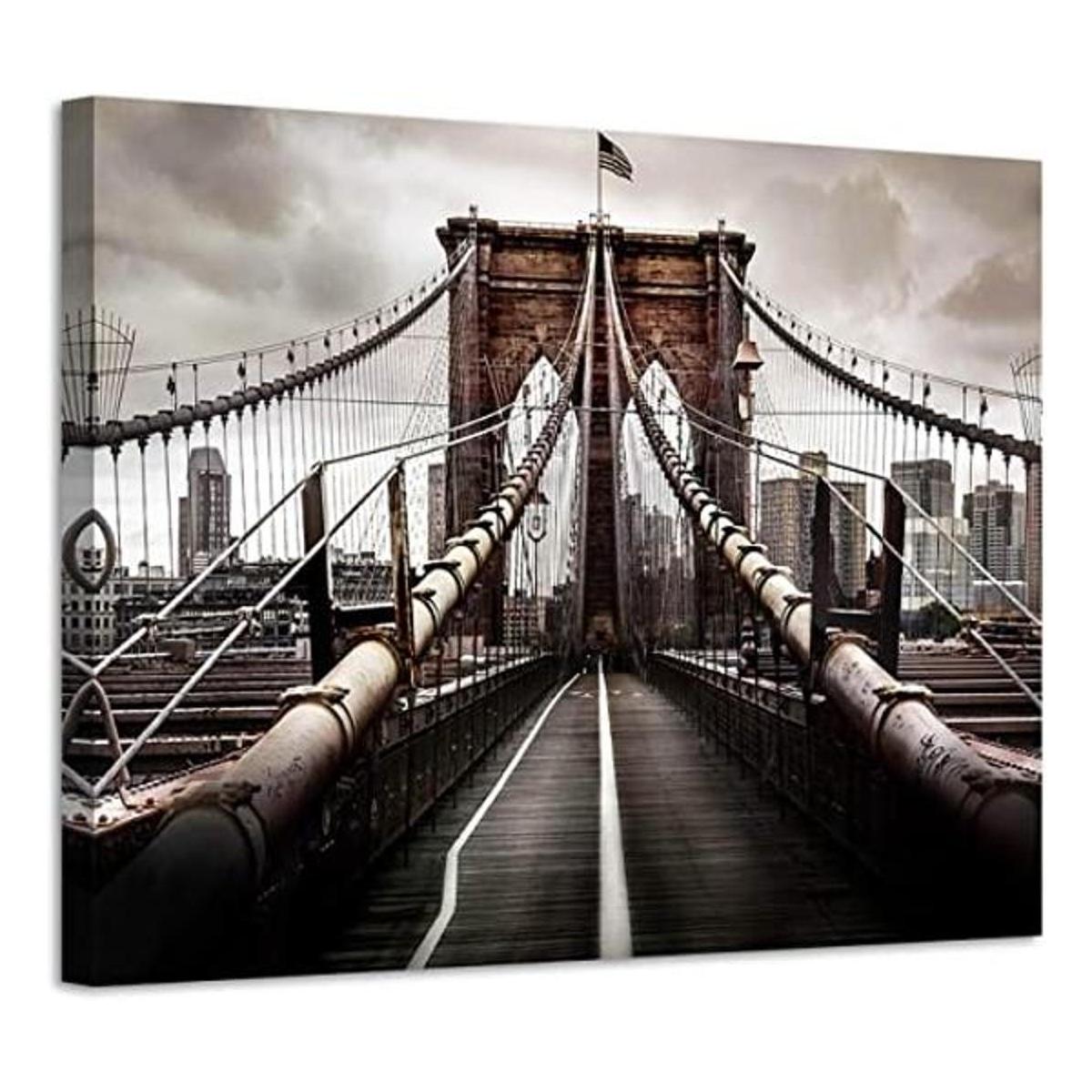 Impresión en lienzo del puente de Brooklyn obra de arte