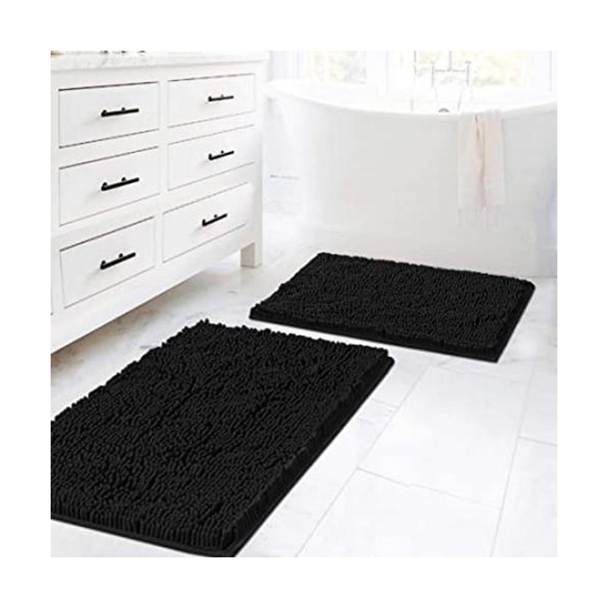 Juego de tapetes de baño de microfibra afelpada