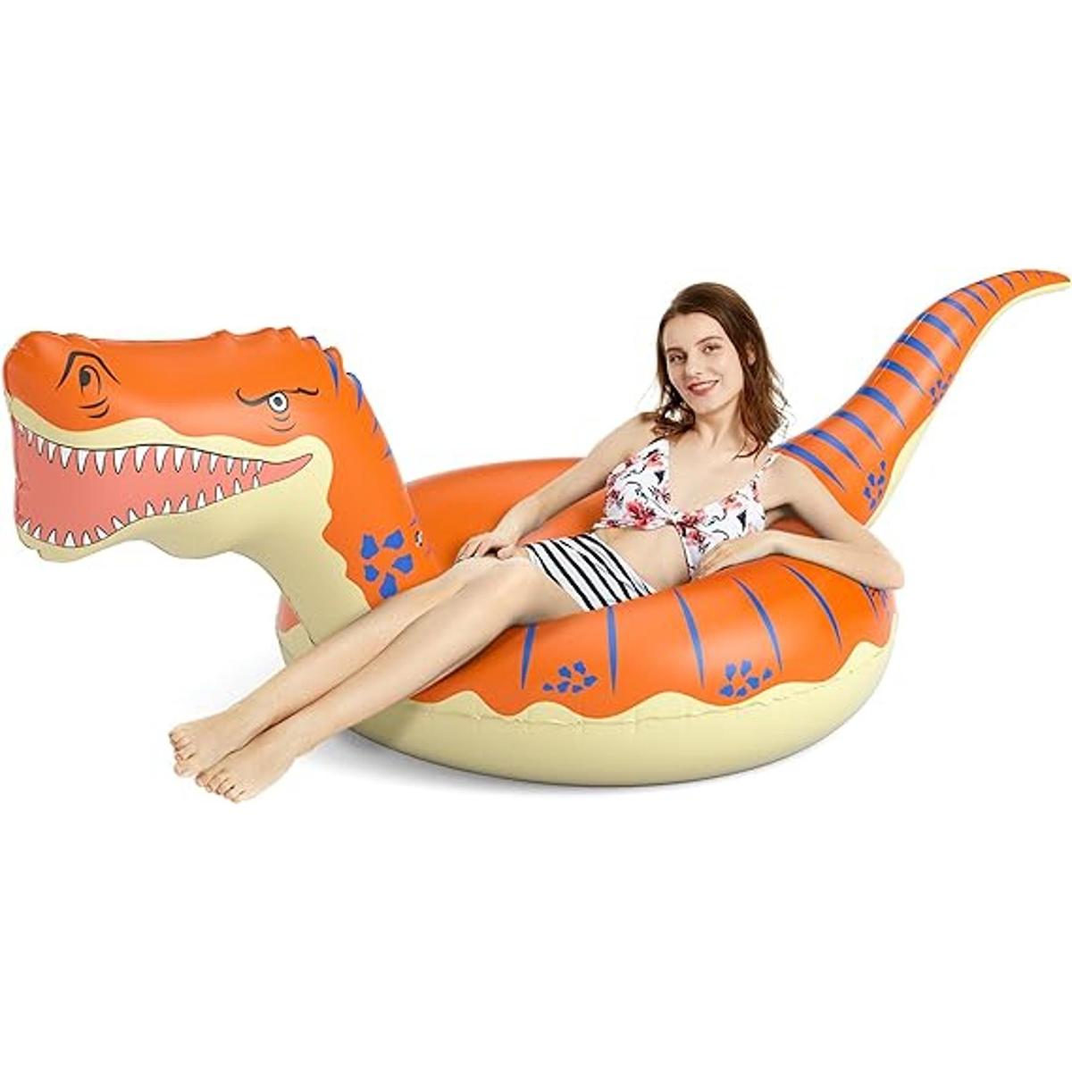 Jasonwell Salvavidas inflable con forma de dinosaurio