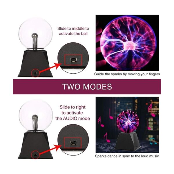 Gresus Lámpara mágica de bola de plasma de 5 pulgadas_3