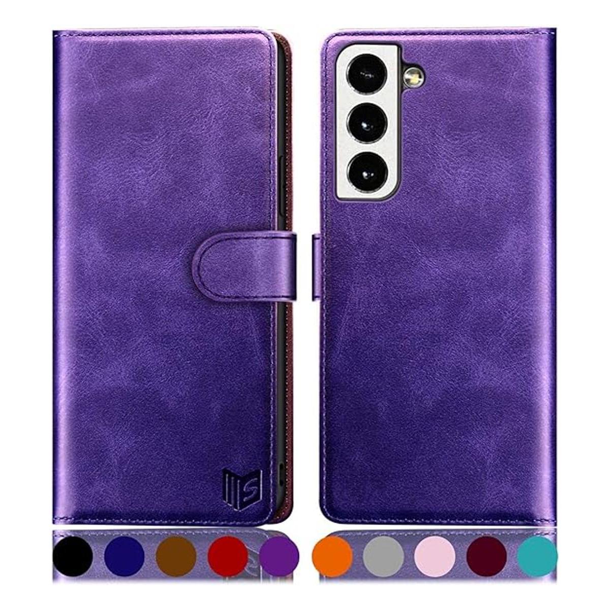 SUANPOT Funda de cuero para Samsung Galaxy S22 con bloqueo
