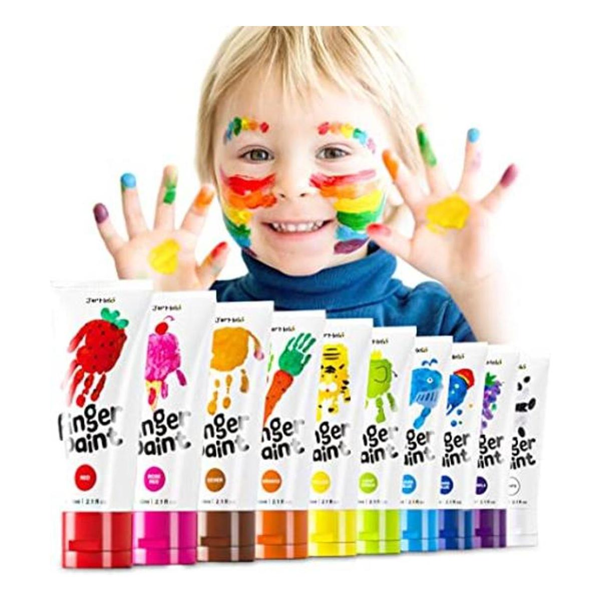 Jar Melo Juego de pinturas seguras para los dedos para