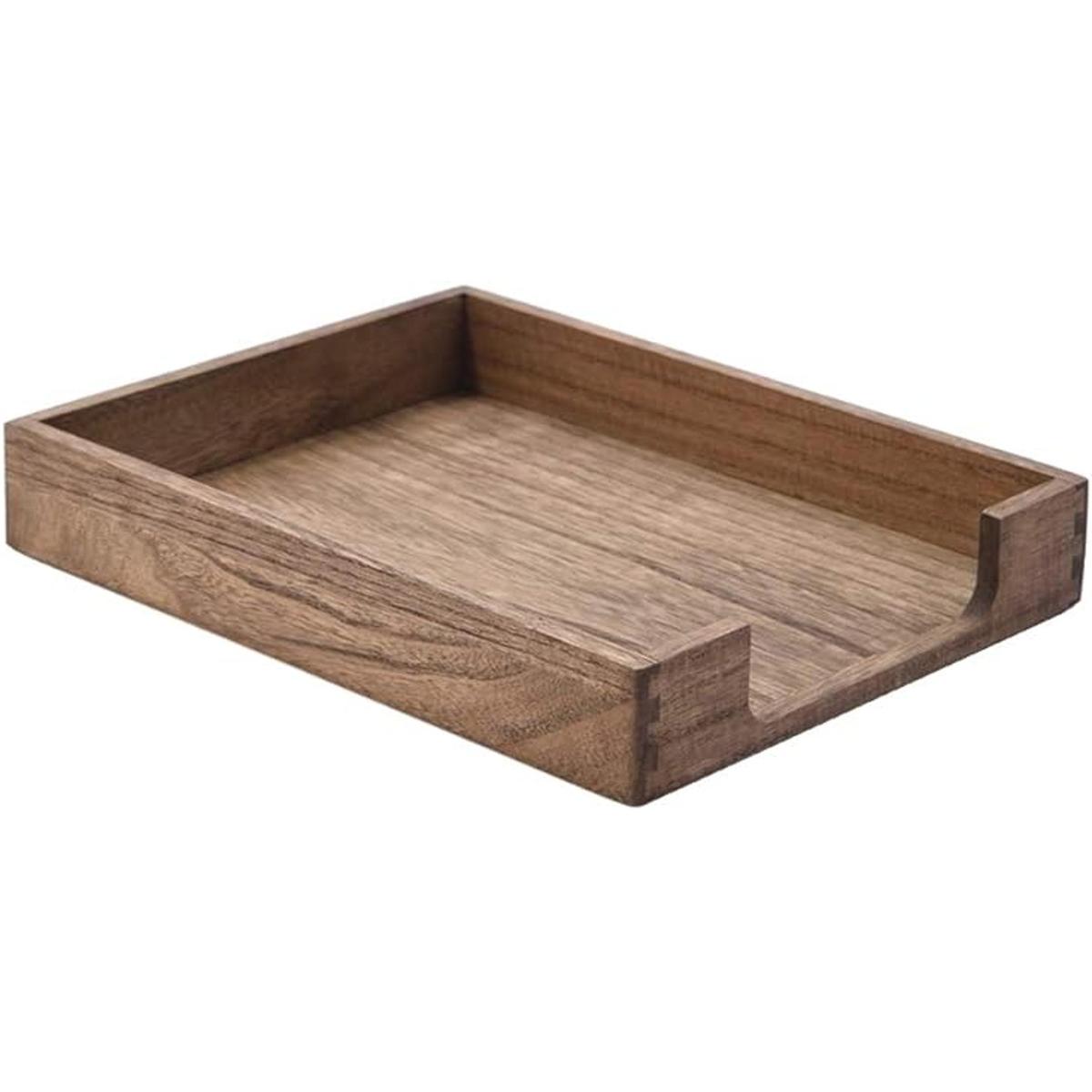 Kirigen Bandeja de madera tamaño carta de un solo nivel