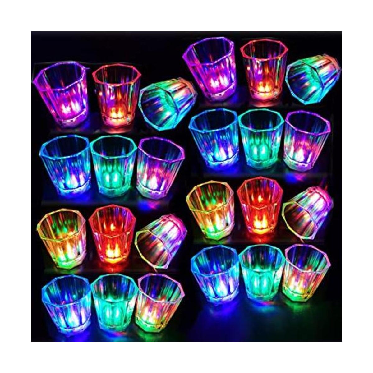 Juego de 24 vasos de chupito iluminados para adultos para