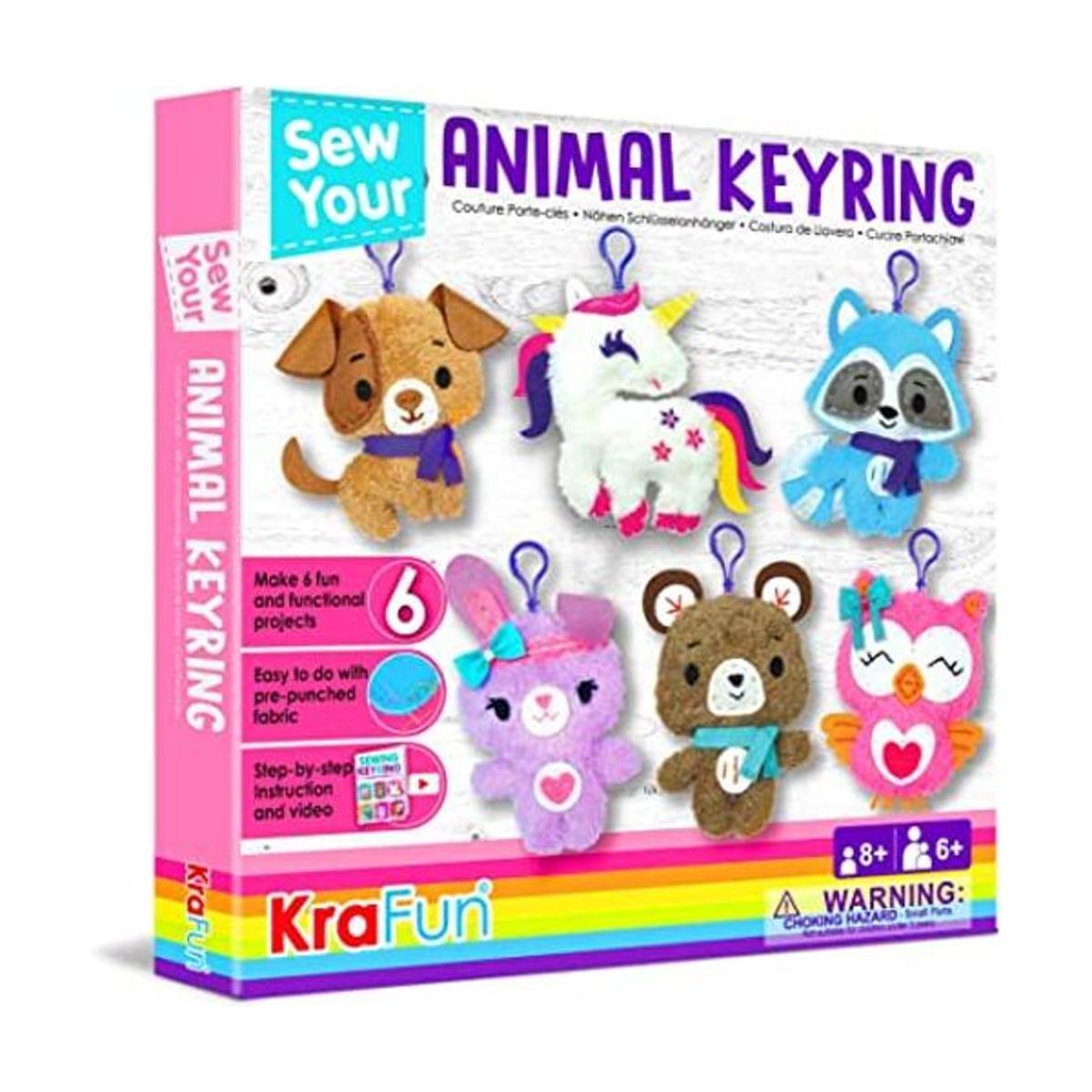 KRAFUN Kit de llavero de costura de unicornio para niños