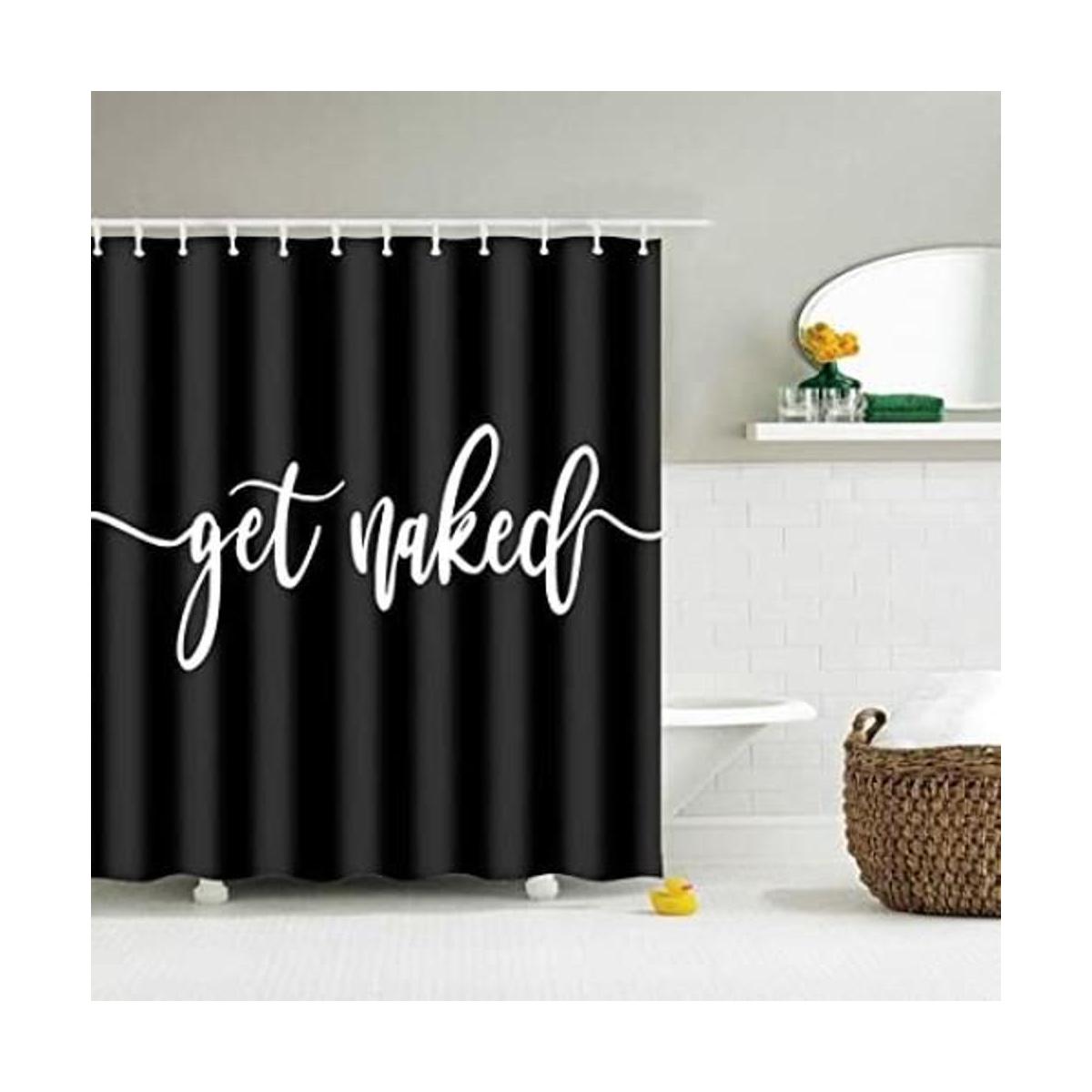 IcosaMro Get Naked Shower Curtain for Bathroom with Hooks