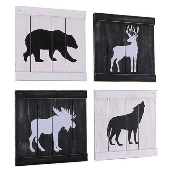 Decoración rústica de cabaña decoración de oso de ciervo_1