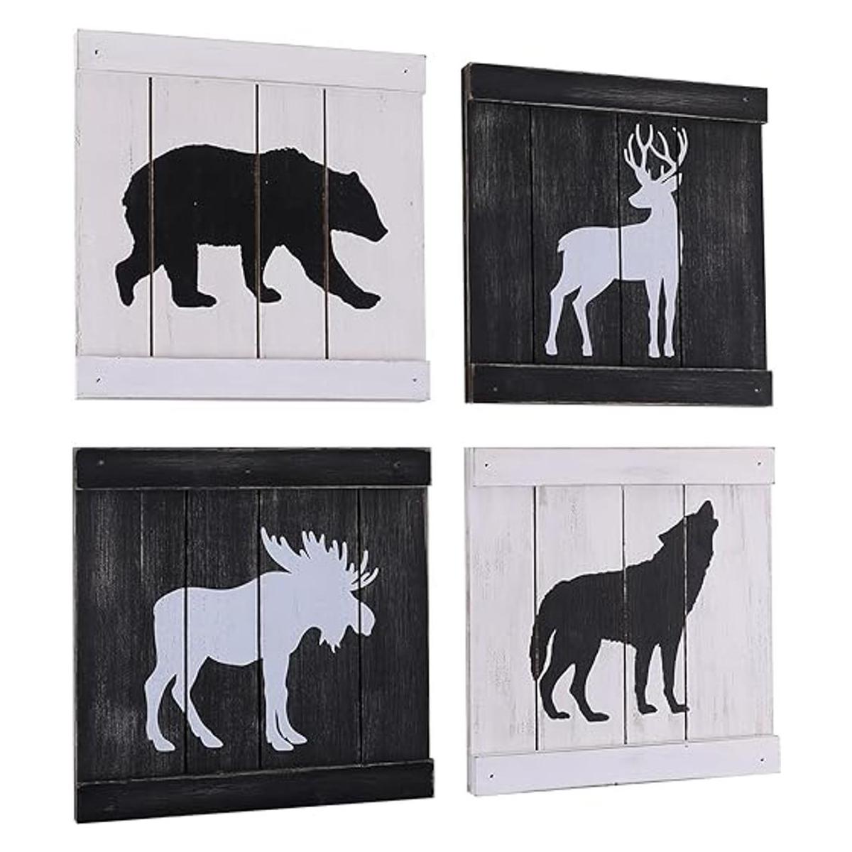 Decoración rústica de cabaña decoración de oso de ciervo