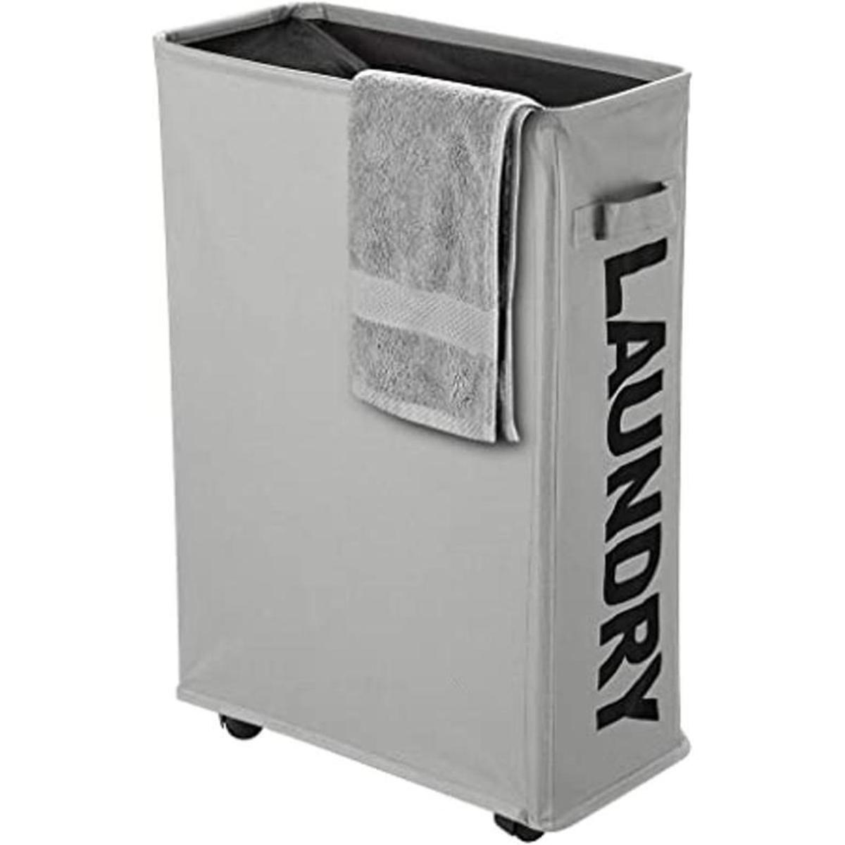 IHOMAGIC Cesta de lavandería delgada con ruedas cesta de