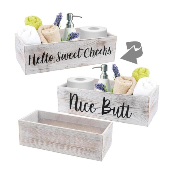 LotFancy Caja de decoración de baño 2 unidades Hello_1