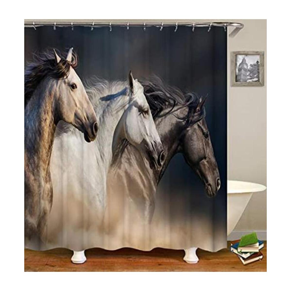 Cortina de ducha con diseño de caballo de Shocur Western