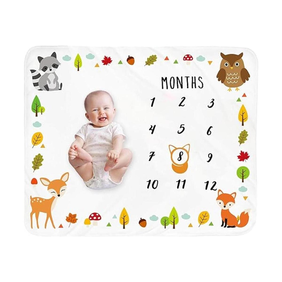 Manta para bebé mensual de hito de bosque manta unisex