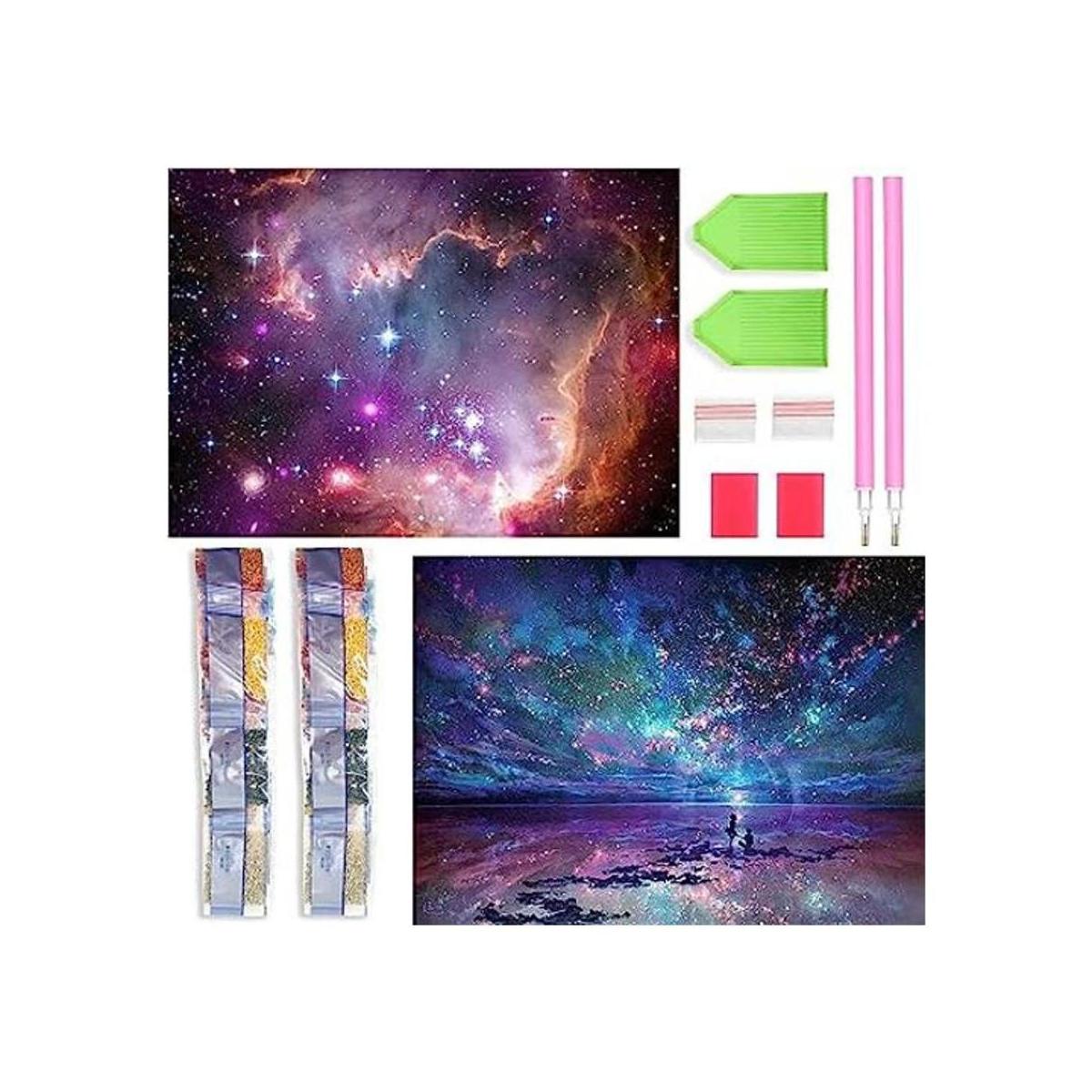 SKRYUIE Paquete de 2 pinturas de diamantes 5D para