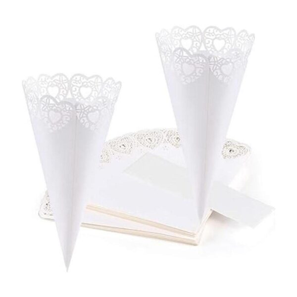 GWHOLE 100 piezas de confeti corazón pétalo cono para boda_1