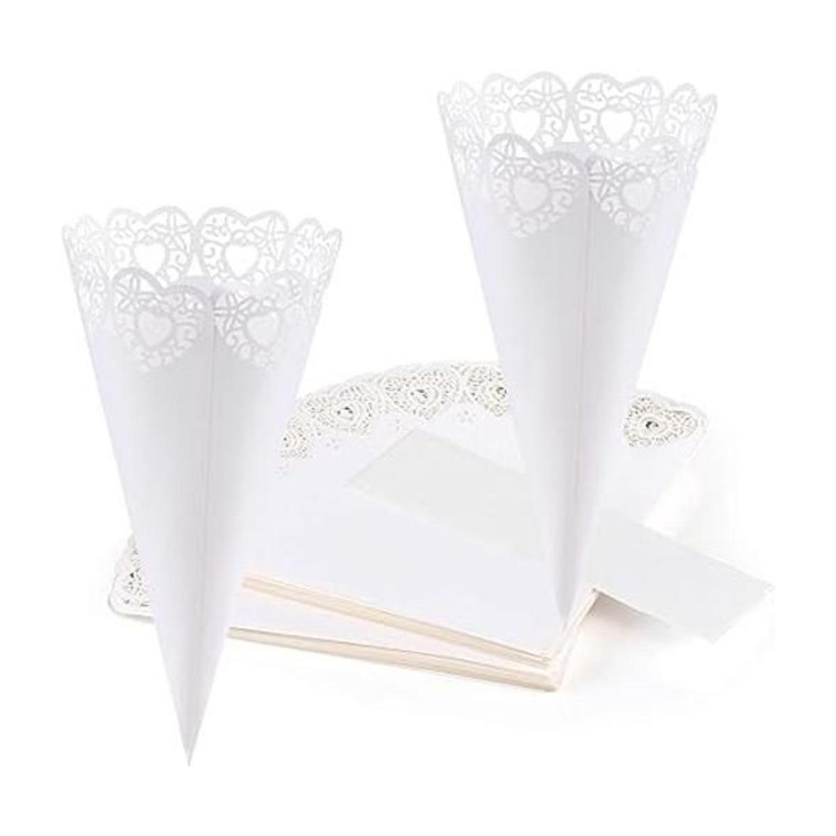 GWHOLE 100 piezas de confeti corazón pétalo cono para boda