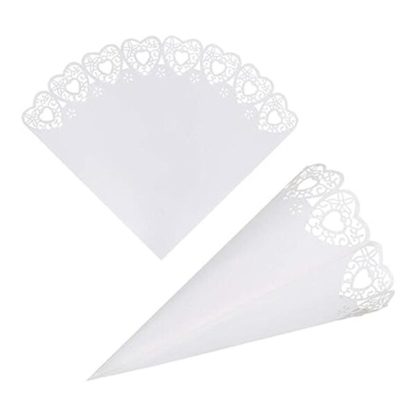 GWHOLE 100 piezas de confeti corazón pétalo cono para boda_3