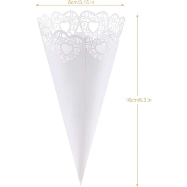 GWHOLE 100 piezas de confeti corazón pétalo cono para boda_2