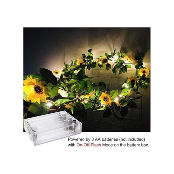 Fielegen Guirnalda de 20 luces LED artificiales de girasol_2