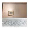 Elegante papel tapiz de moldura floral gris plateado con_3