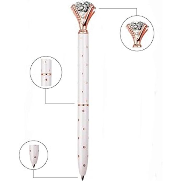 LONGKEY Bolígrafos de diamante de cristal grande para_5