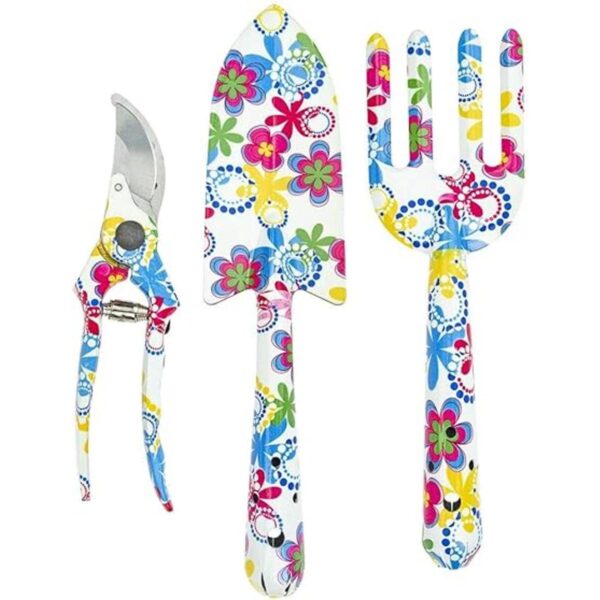 Herramientas de jardinería de diseño floral juego de 3