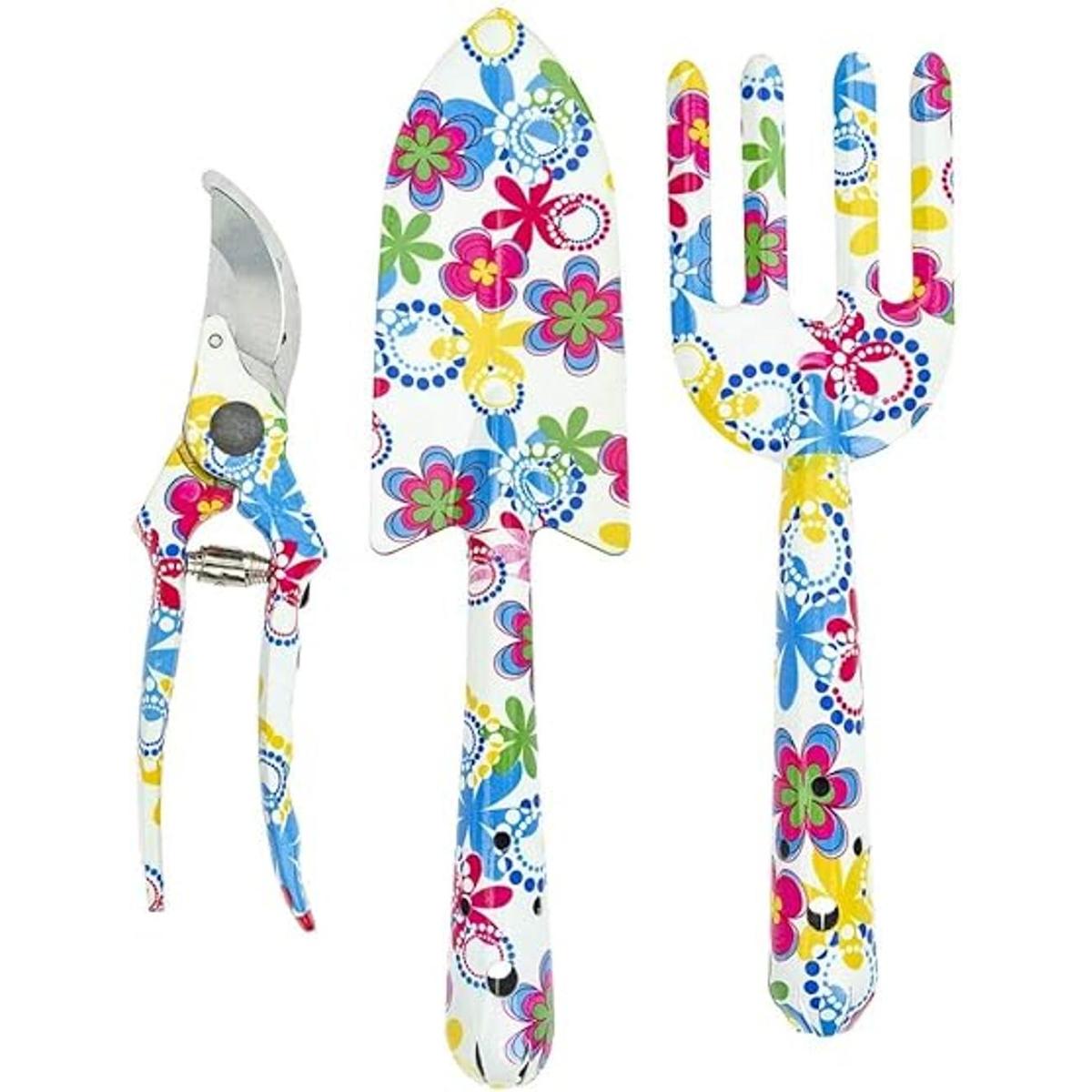 Herramientas de jardinería de diseño floral juego de 3