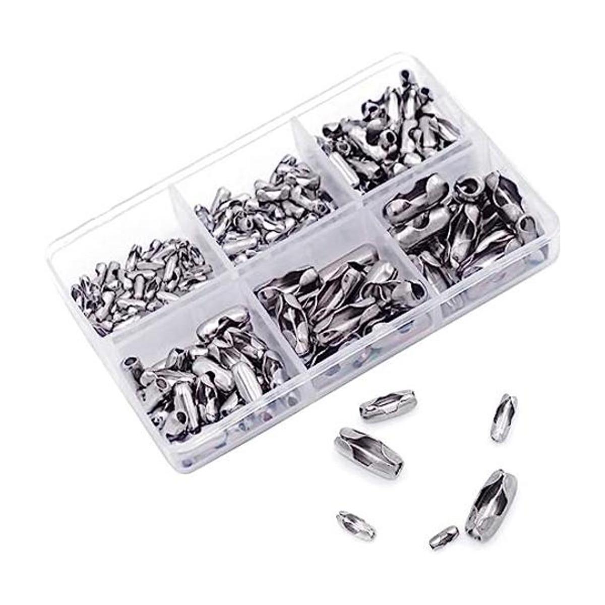 KINGOU 155pcs Acero Inoxidable Bola Cadena Conector