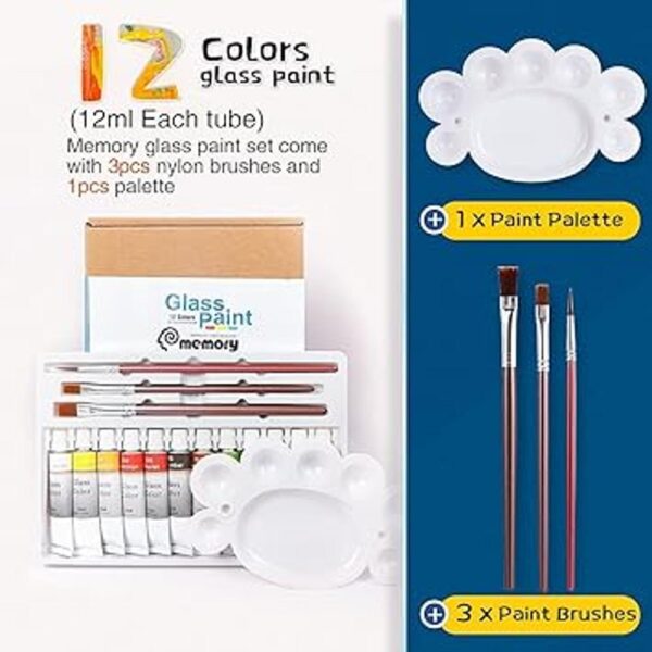 COLORFUL Kit de pintura para vidrios de manchas con 12_4