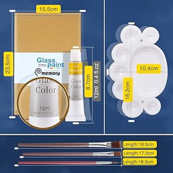 COLORFUL Kit de pintura para vidrios de manchas con 12_6