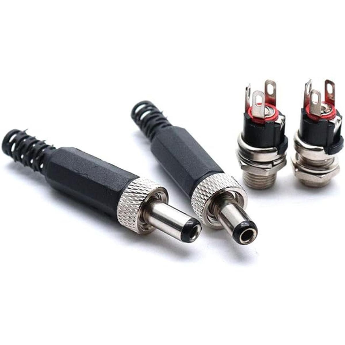 Hxchen Juego de 2 conectores macho de 0.217 in x 0.098