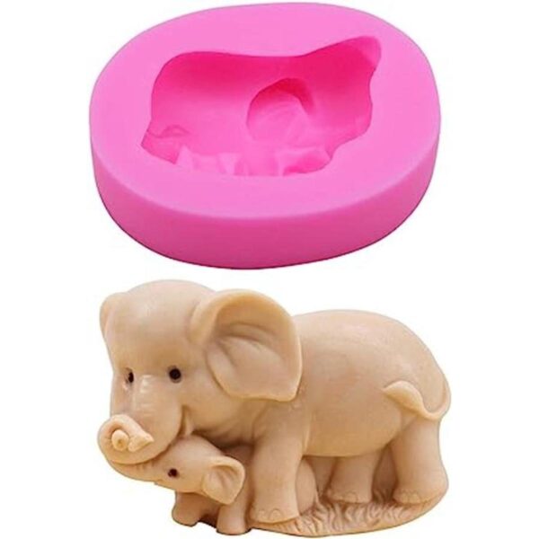Moldes de jabón de elefante para madre y bebé moldes de_1