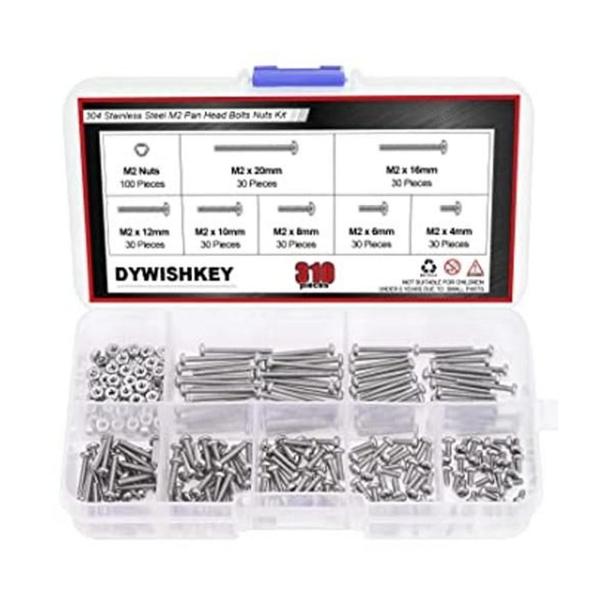 DYWISHKEY 310 piezas M2 x 0.157 in0.236 in0.315 in0.394