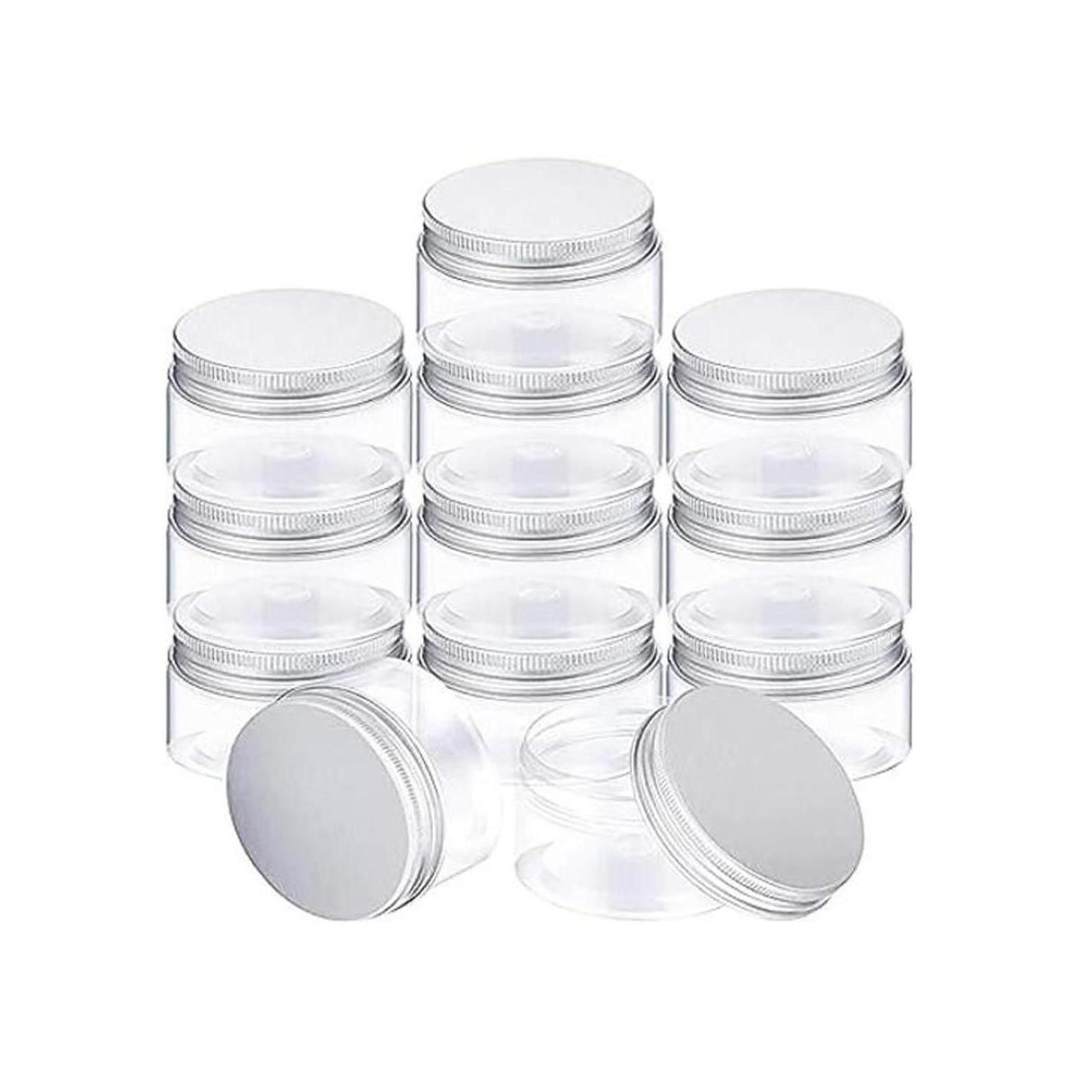 SATINIOR Paquete de 12 tarros de plástico transparente